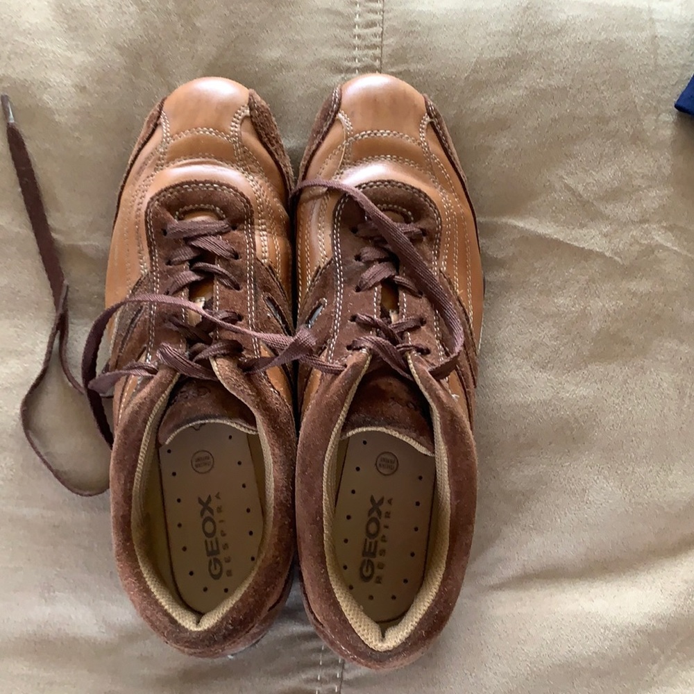 Geox two tone leather sneakers